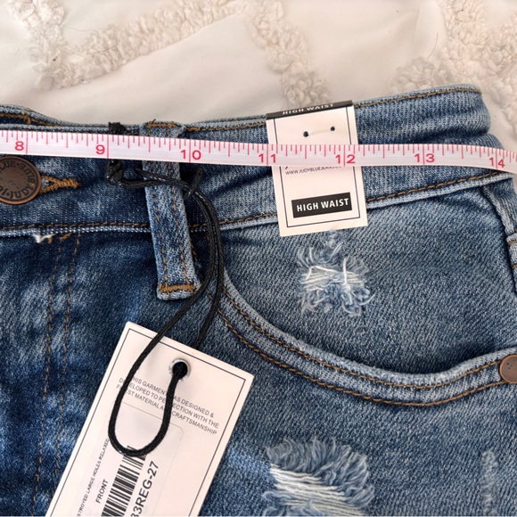 Judy Blue Blue Distressed High waisted Jeans 5/27 New with tags - Picture 8 of 10
